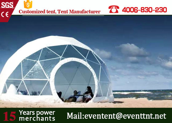 China 330m tenten van de diameter de grote super koepel, duidelijke transparante koepeltent voor kamperende familie leverancier